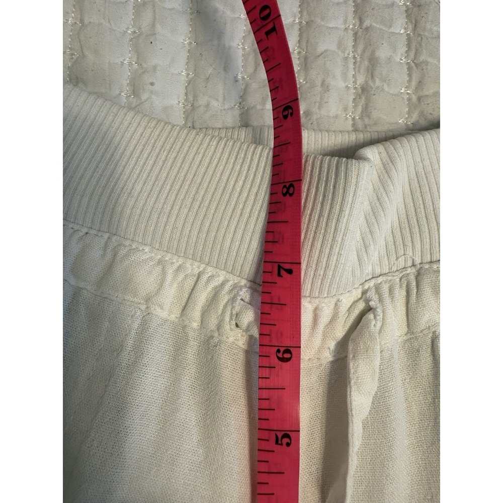Love Tree White Frayed Hem Linen Blend Pants, Small, Beach Resort - Picture 7 of 10